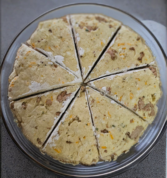 Gluten Free Sausage & Cheddar Take-n-Bake Scones